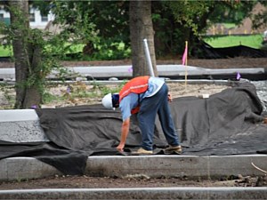 Placement of the geotextile